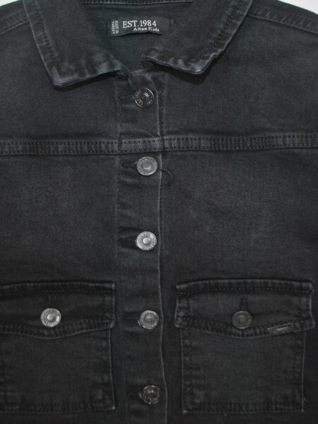 076 Куртка джинс д/д (черный весь размерный ряд)