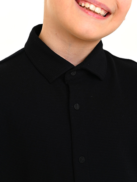 4034 Рубашка трик. дл.р. д/м (черный весь размерный ряд)