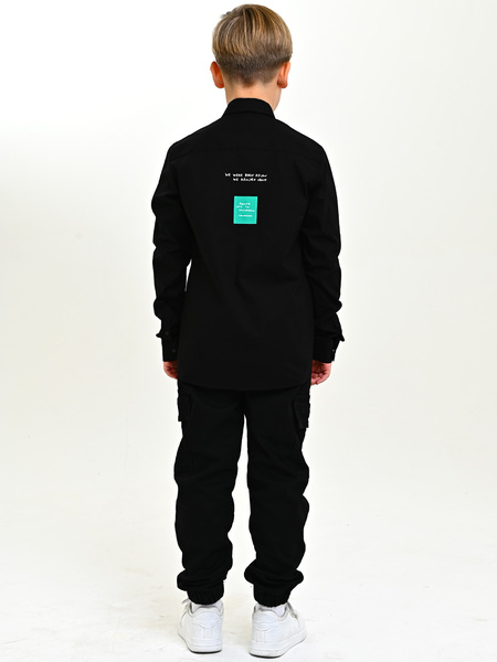 4088 Рубашка дл.р. д/м (черный весь размерный ряд)