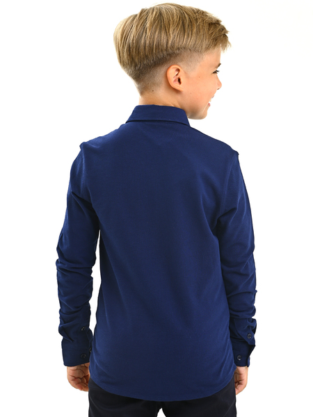 0409 Рубашка-поло д/м дл.р. (синий размер 116)