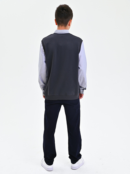 2607 Рубашка/обманка д/м (серый весь размерный ряд)